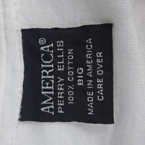 Vintage Perry Ellis America spellout graphic XL Big single stitch white t-shirt - Picture 6 of 6